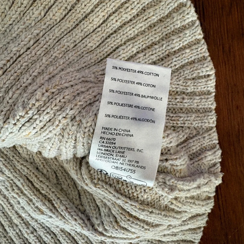 Free People Mont Blanc Mini Sweater Dress, Tan Oatmeal Color, Size Medium, Zip